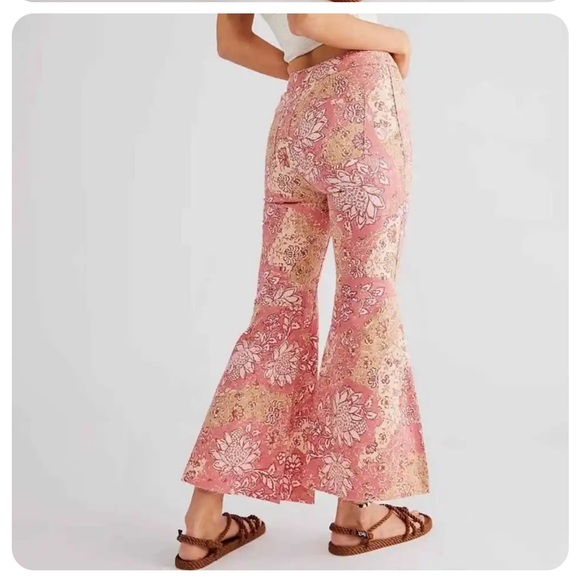 Free People Youthquake Floral Flare Jeans - Picture 2 of 6